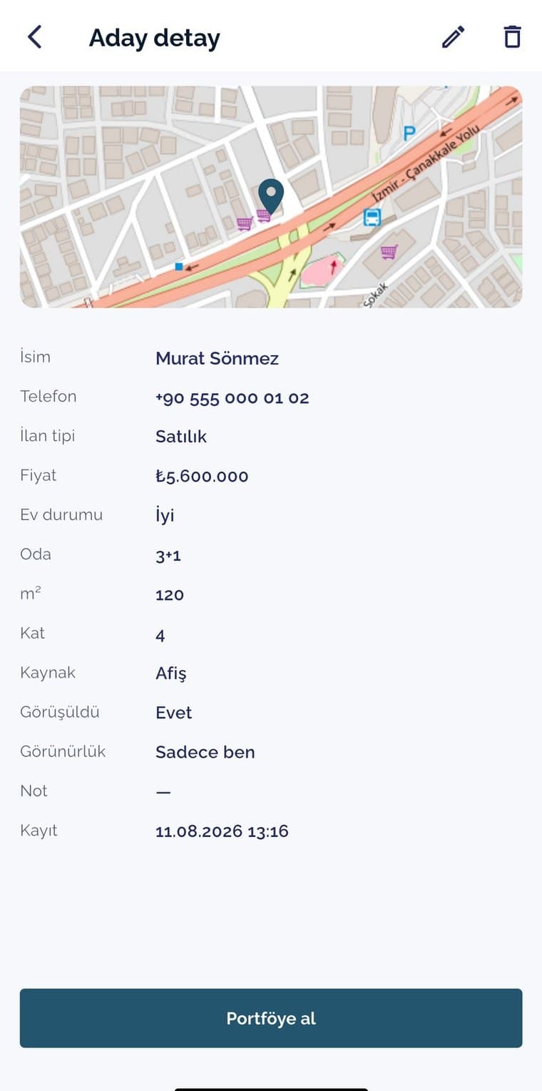 Candidate listing detail